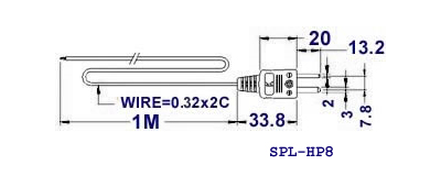 หัววัดอุณหภูมิสำหรับเทอร์โมมิเตอร์แบบพกพา Hand held Temperature Probe รุ่น SPL-HP8