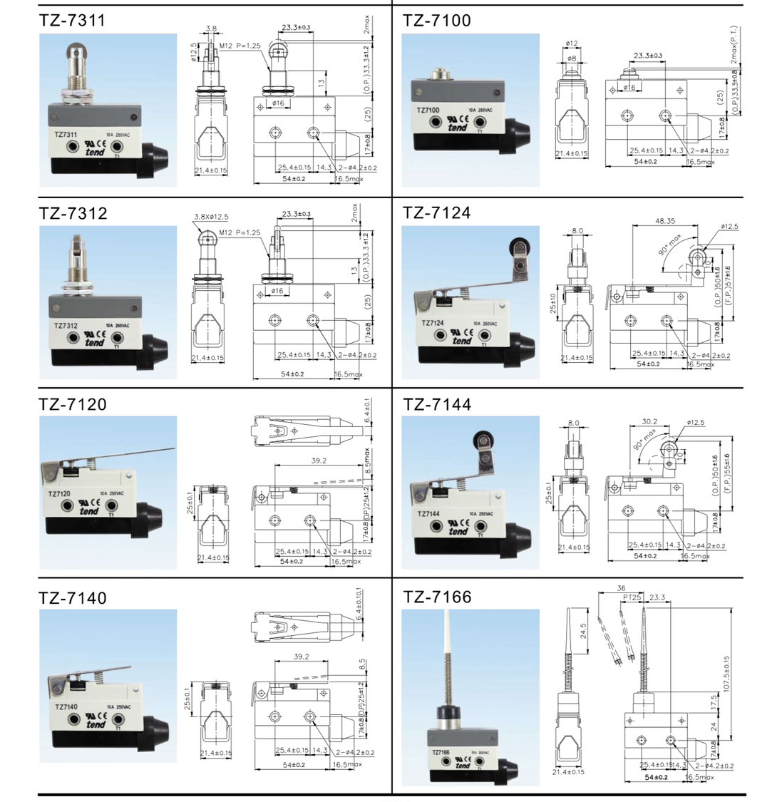 Dimensions TZ7 03