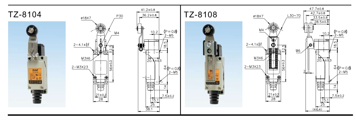 Dimensions TZ08 01